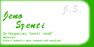 jeno szenti business card